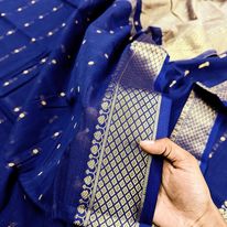 Blue Handloom Cotton Sharee