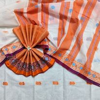 White Cheque Handloom Cotton Sharee